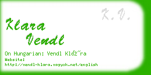 klara vendl business card
